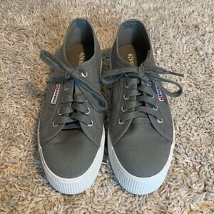 Superga EUC gray platform sneakers Size 6.5